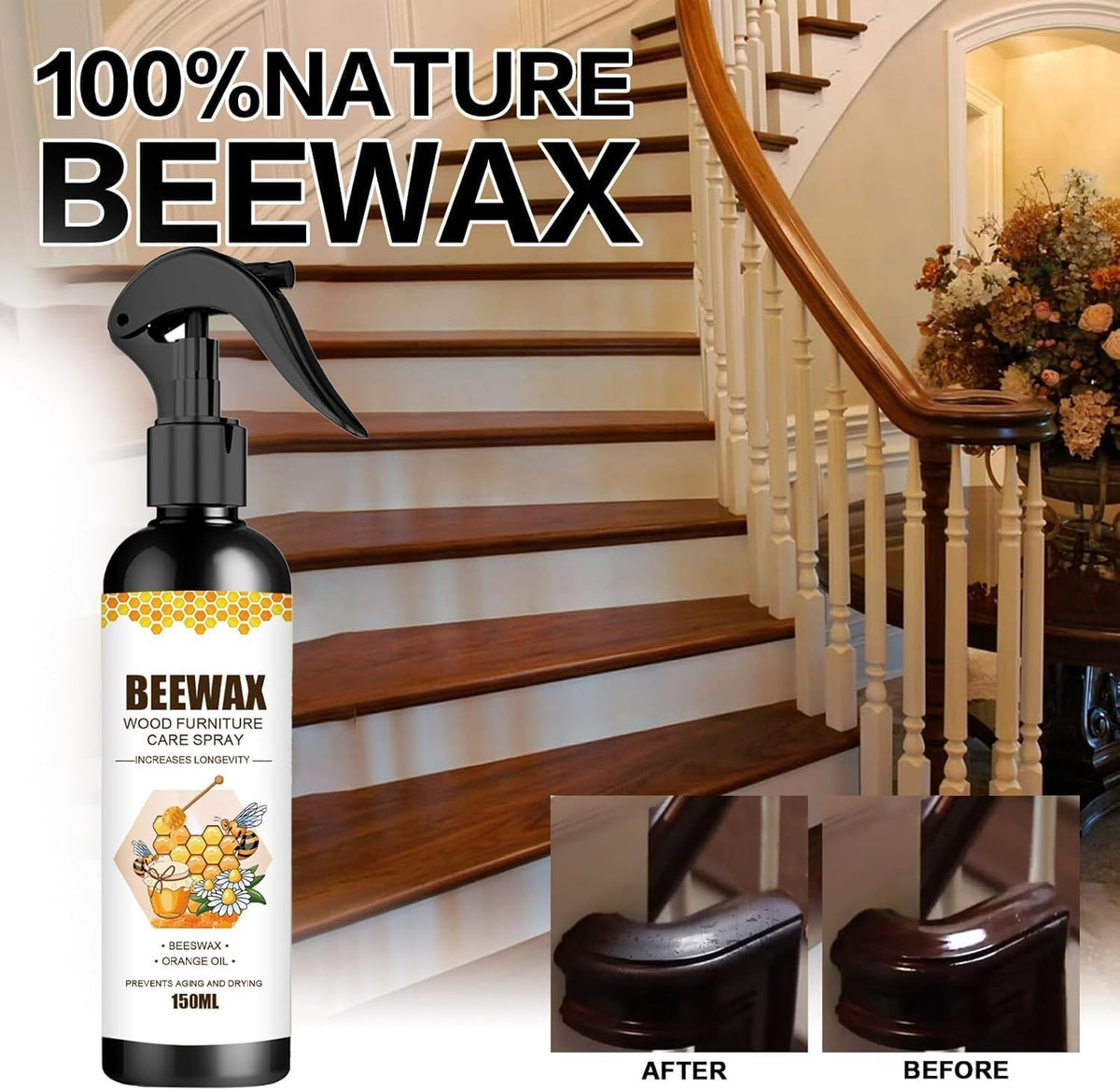 Natural Beeswax Spray, Polish and Cleaner for Wood | 🔥Buy 1 Get 1 Free🔥